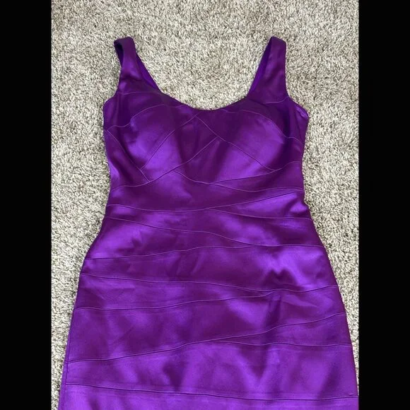 90s Jax Purple Sheath Dress Bodycon 60s Retro Mod MCM Pinup Rockabilly 10 - Picture 12 of 13